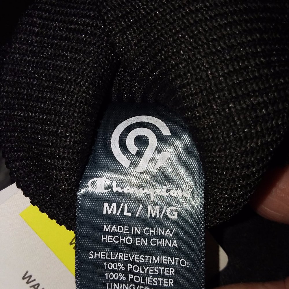Men's Black Champion Winter Gloves Size M/L - Picture 7 of 9